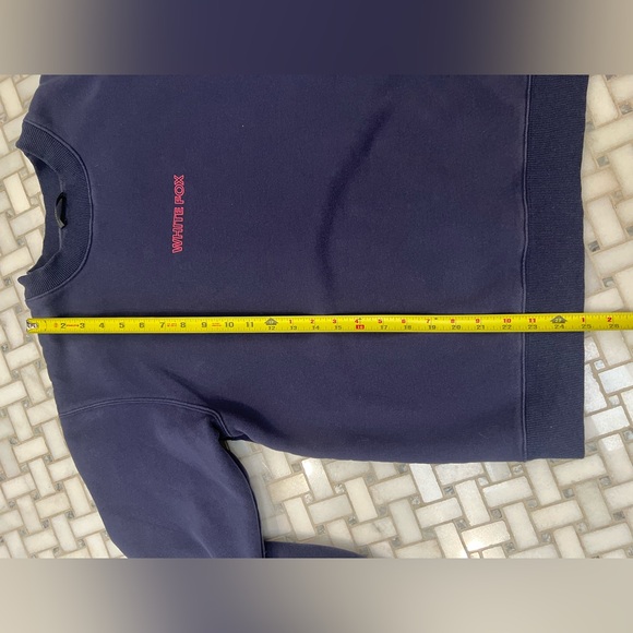 White Fox Boutique Navy Sweatshirt with Pink and White Accents - Picture 3 of 5